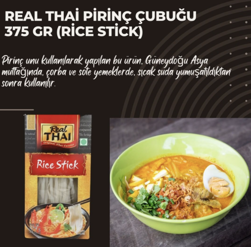 Real Thai Pirinç Çubuğu 375 gr (Rice Stick) 15 Adet