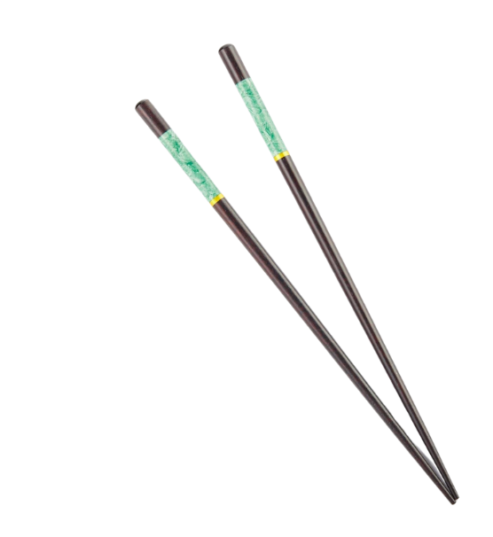 Gaishi Ahşap Chopstick Siyah ile Yeşil Tasarım