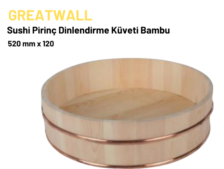 Sushi Pirinç Dinlendirme Küveti Bambu 52 Cm x 14 Cm